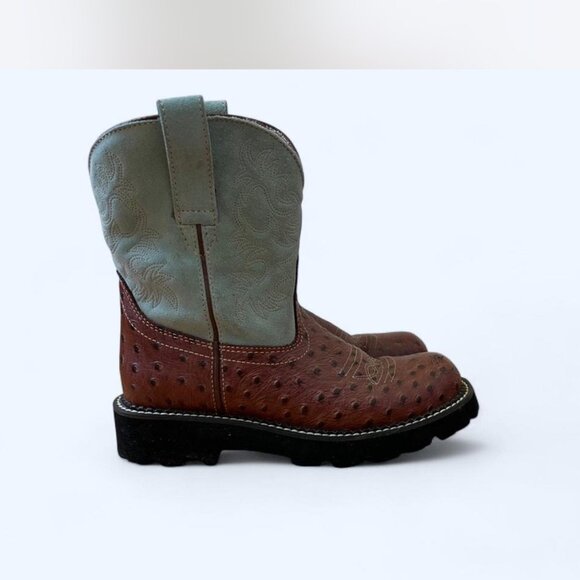 Ariat Fatbaby Brown Gator Print/Sand Women's Size 7B Boots VERY GOOD CONDITION! - Picture 2 of 7